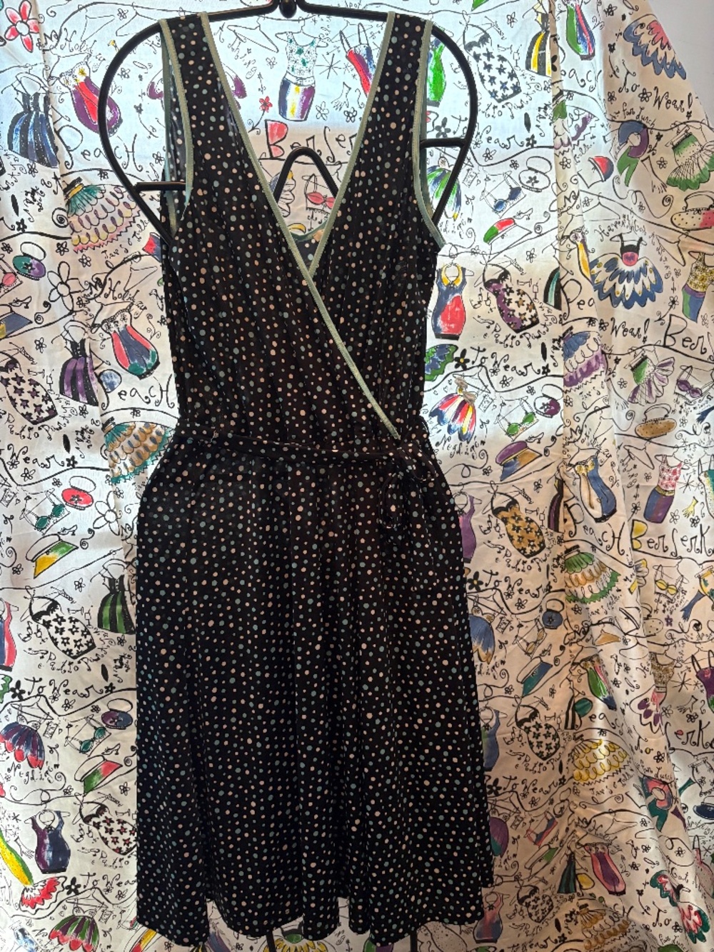 Zokai faux wrap polka-dot dress